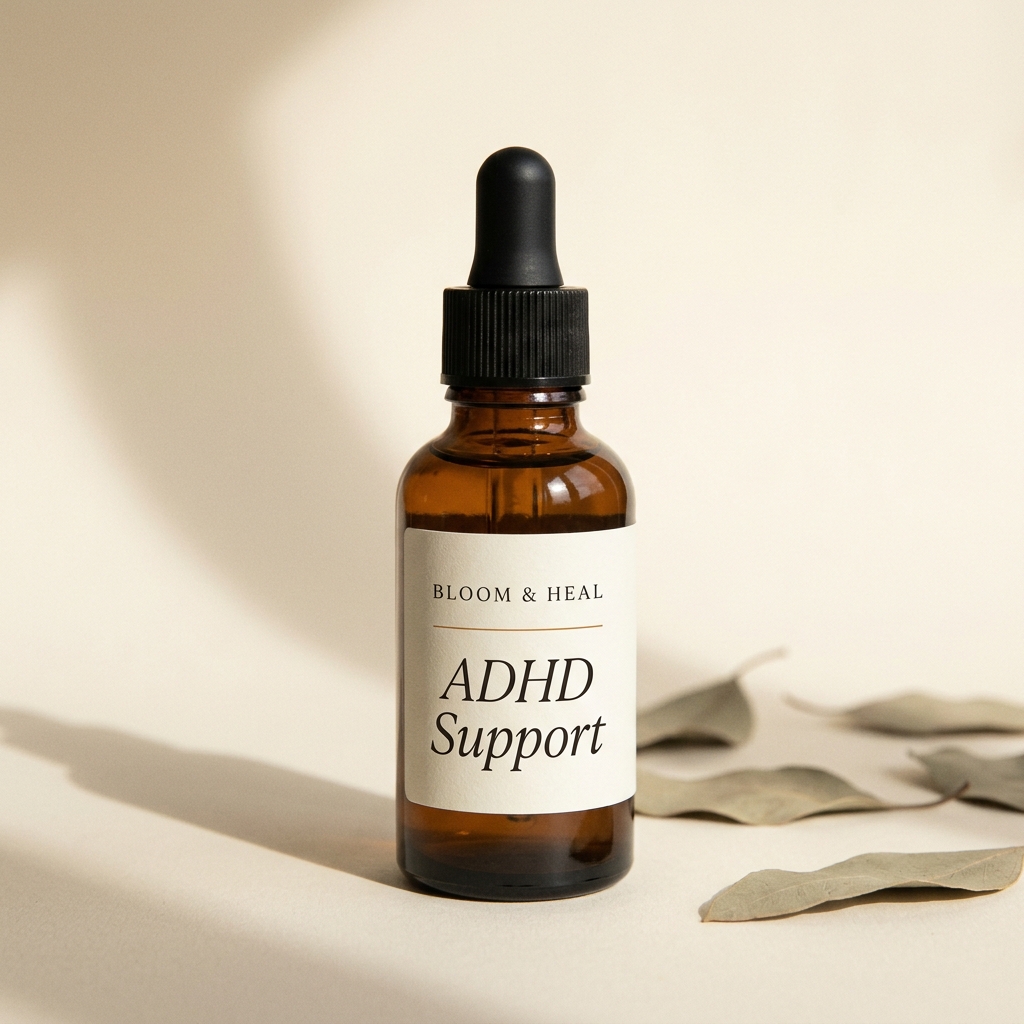 ADHD Support — amber Bach Flower Remedy dropper bottle