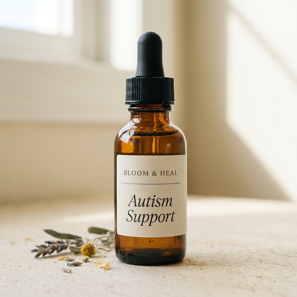 Autism Support — amber Bach Flower Remedy dropper bottle