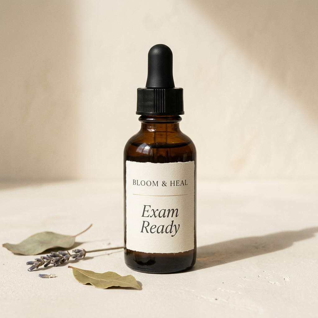 Exam Ready — amber Bach Flower Remedy dropper bottle