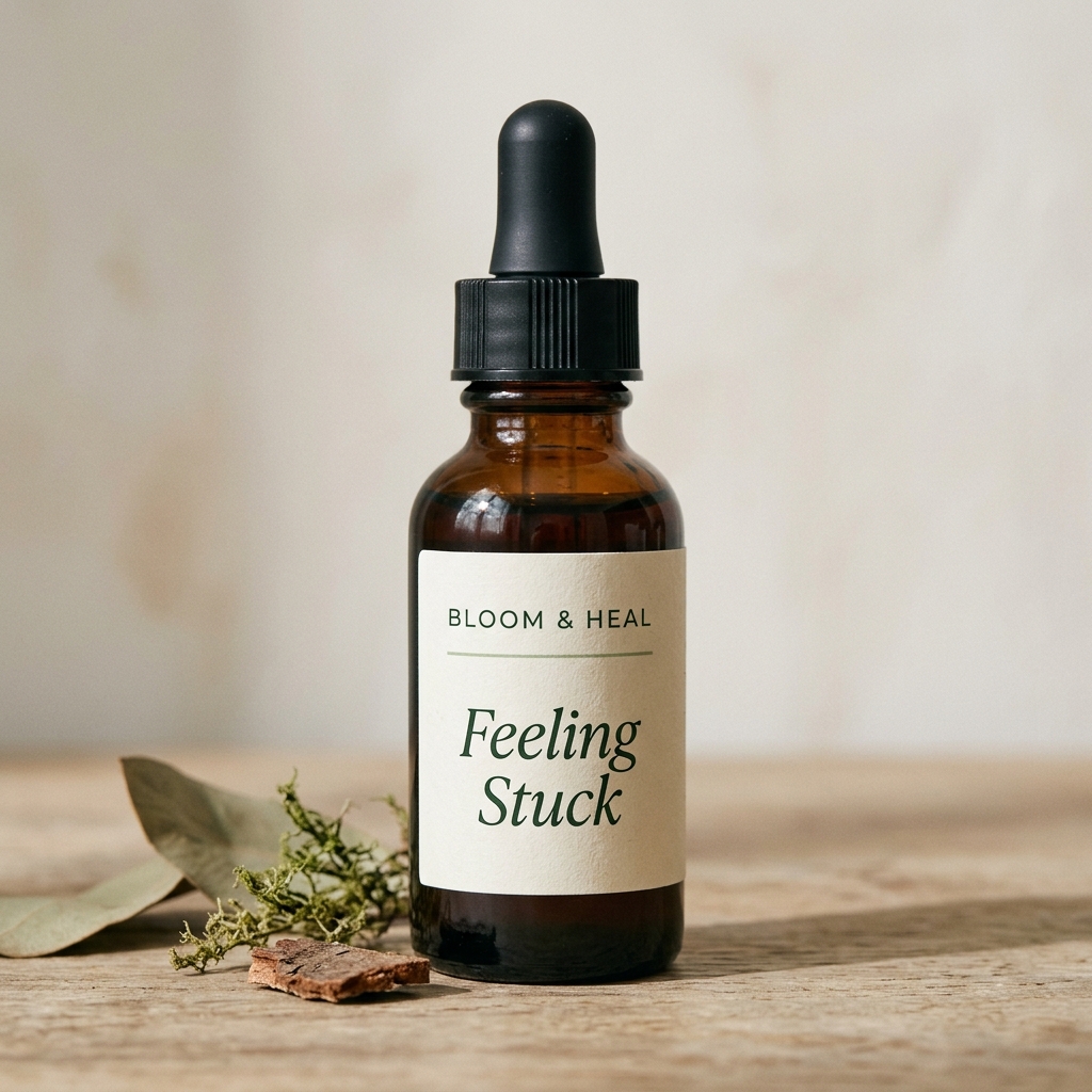 Feeling Stuck — amber Bach Flower Remedy dropper bottle